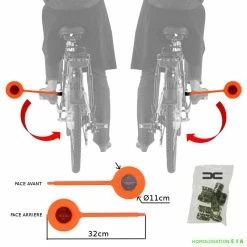 Plastique 1x ECARTEUR DE DANGER AVEC CATADIOPTRE REFLECHISSANT SECURITE VISIBILITE VELO CYCLE MIXTE RABATTABLE -Aubaines sur les pièces de vélo 1x ecarteur de danger avec catadioptre reflechissant securite visibilite velo cycle mixte rabattable 1
