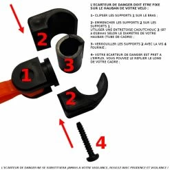 Plastique 1x ECARTEUR DE DANGER AVEC CATADIOPTRE REFLECHISSANT SECURITE VISIBILITE VELO CYCLE MIXTE RABATTABLE -Aubaines sur les pièces de vélo 1x ecarteur de danger avec catadioptre reflechissant securite visibilite velo cycle mixte rabattable 2