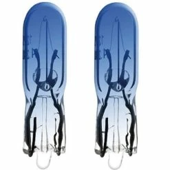 Verre 2x 12V 1.2W T5 BLEU W2X4.6D AMPOULE WEDGE TRANSPARENT COMPTEUR TABLEAU DE BORD AUTO MOTO SCOOTER