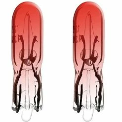 Verre 2x 12V 1.2W T5 ROUGE W2X4.6D AMPOULE WEDGE TRANSPARENT COMPTEUR TABLEAU DE BORD AUTO MOTO SCOOTER