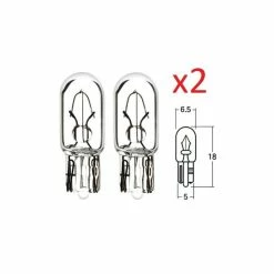 Verre 2X AMPOULE 12V 1.7W T6.5 W2.2x5.2D COMPTEUR LAMPE FEU VOITURE AUTO MOTO TEMOIN