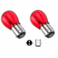 Verre 2x AMPOULE 12V 21/5W BAY15D ROUGE DOUBLE FILAMENT FEU STOP ARRIÈRE POSITION AUTO MOTO SCOOTER VOITURE