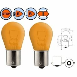 Verre 2x AMPOULE 12V 21W BA15S ORANGE CLIGNOTANT AUTO VOITURE MOTO SCOOTER MOBYLETTE AVANT ARRIÈRE P21W
