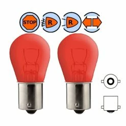 Verre 2x AMPOULE 12V 21W BA15S ROUGE AUTO MOTO MOBYLETTE SCOOTER LAMPE FEU ARRIÈRE STOP POSITION