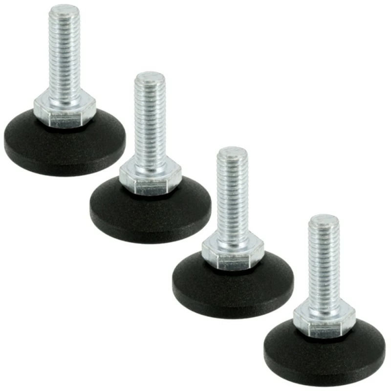 Acier (zingué) Et Plastique (Polypropylène) ; 4x Vérin Vis De Réglage Pied De Meuble étagère Outillage Atelier 3 Acier (zingué) Et Plastique (Polypropylène) ; 4x Vérin Vis De Réglage Pied De Meuble étagère Outillage Atelier