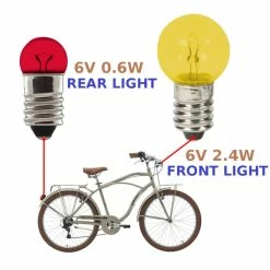 Verre Ampoule 6V 0.6W E10 Rouge Feu Dynamo Arrière Vélo à Visser -Aubaines sur les pièces de vélo ampoule 6v 06w e10 rouge feu dynamo arriere velo a visser 1