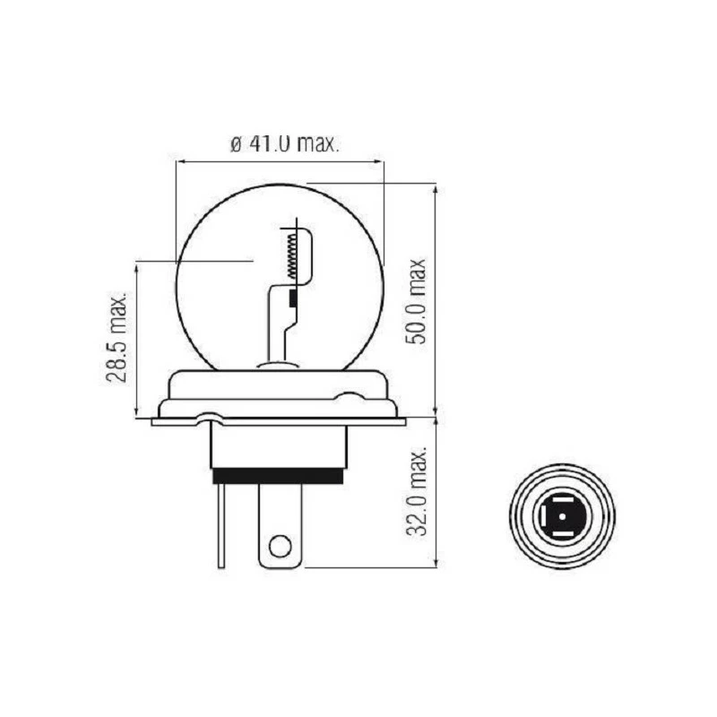 Verre AMPOULE 6V 45/40W P45T R2 JAUNE PHARE LAMPE PORSCHE 2 CV BEETLE SAMBA TALBOT 4 Verre AMPOULE 6V 45/40W P45T R2 JAUNE PHARE LAMPE PORSCHE 2 CV BEETLE SAMBA TALBOT - Image 2