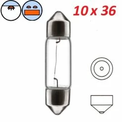 Verre AMPOULE NAVETTE 6V 5W SV7 8 X 36 MM VOITURE MOTO SCOOTER VESPA PIAGGIO FEU ARRIERE STOP CLIGNOTANT LAMPE