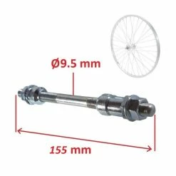 Acier Galvanisé AXE DE Roue Velo Universel 9.5x155 MM MOYEU Arriere Plein VTT Route BMX Fixie SINGLESPEED 9.5MM 155MM