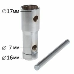 Clé à Bougie 16mm + 17mm Hexagonale Avec Manche Amovible Moto Scooter
