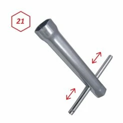 Clé à Bougie 21mm Hexagonale Avec Manche Amovible Moto Scooter