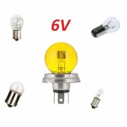 Verre COFFRET AMPOULE 6V JAUNE VOITURE MOTO ANCIENNE : P45T R2 + 21/5W BAY15D + 21W BA15S + 4W BA9S + 5W BA15S
