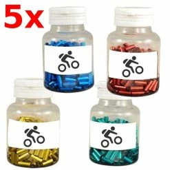 Aluminium Embouts Gaine Dérailleur 4mm Vélo Cyclomoteur Moto (x5) Bleu Rouge Jaune Vert