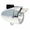 Acier Chromé Feu Avant Rond Acier Casquette Vélo Custom Lampe LED Avec Support Cycle Ville Vintage