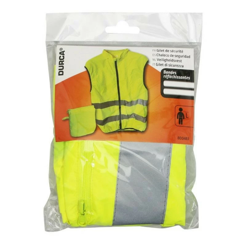 Polyester Gilet Jaune Fluo Réfléchissant Sans Manches Avec Zip Intégral Et Poche Arrière EN1150 4 Polyester Gilet Jaune Fluo Réfléchissant Sans Manches Avec Zip Intégral Et Poche Arrière EN1150 - Image 2