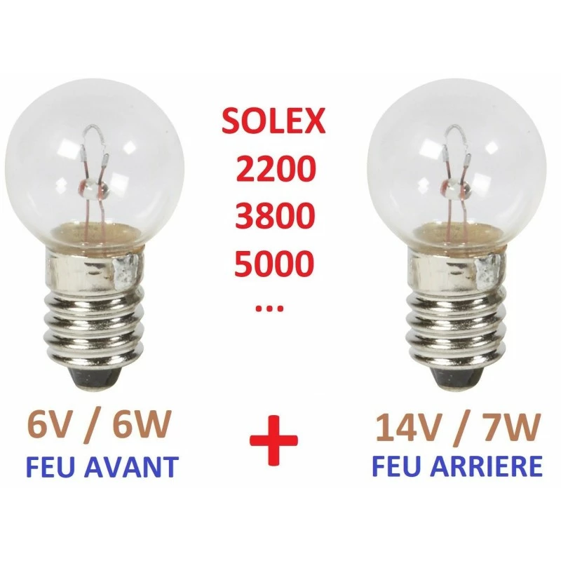 Verre KIT AMPOULE AVANT ARRIERE SOLEX 330 660 1400 1700 2200 3300 3800 4600 5000 45CC 3 Verre KIT AMPOULE AVANT ARRIERE SOLEX 330 660 1400 1700 2200 3300 3800 4600 5000 45CC