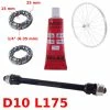 KIT AXE DE ROUE ARRIERE Ø 10mm Lg. 175mm GRAISSE ROULEMENT -Aubaines sur les pièces de vélo kit axe de roue arriere o 10mm lg 175mm graisse roulement