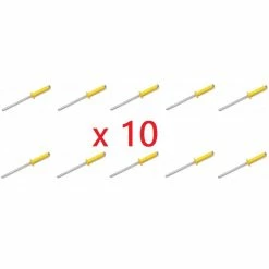 Kit De 10 Rivets Jaunes Plaque D'immatriculation