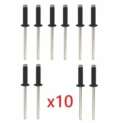 Kit De 10 Rivets Noirs Plaque D'immatriculation