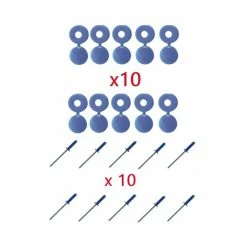 Lot De 10 Rivets + Cache Rivet Bleu Plaque D'IMMATRICULATION Voiture Auto Moto Scooter MOBYLETTE Protection Plastique Aveugle