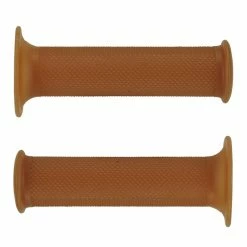 Caoutchouc PAIRE DE POIGNEE CYCLO MOTO 128MM MARRON DOMINO REVETEMENT VINTAGE CAFE RACER