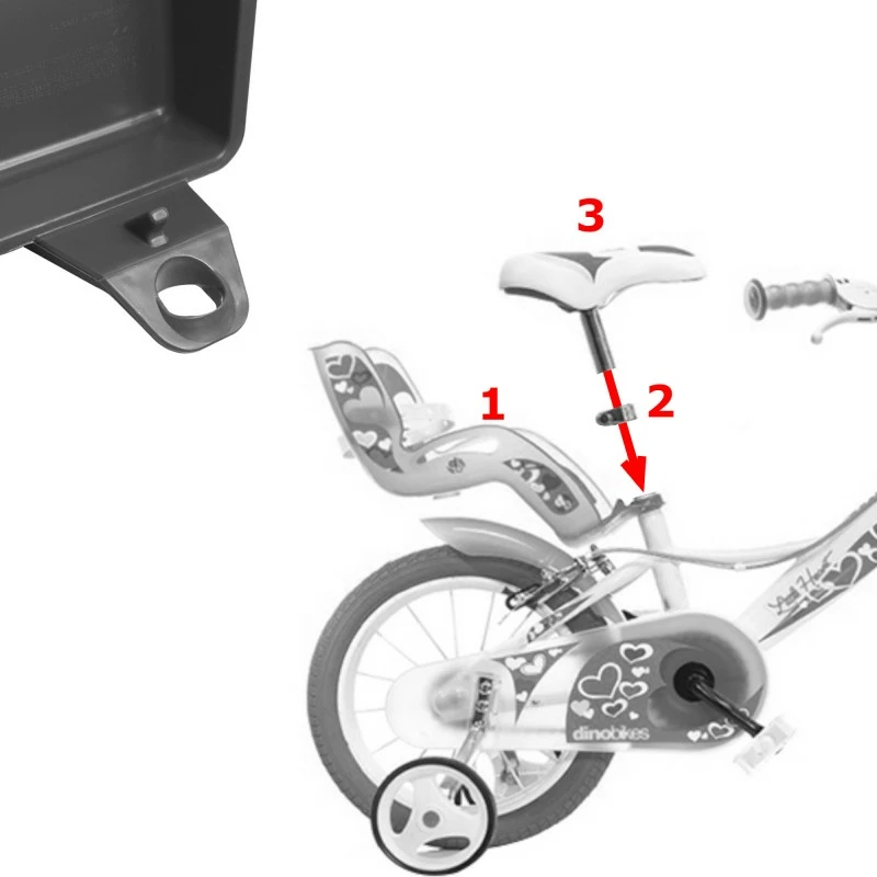 Polypropylène Porte Poupée Vélo Enfant Fille Blanc Universel Coque Rigide Bebe Poupon Doudou 4 Polypropylène Porte Poupée Vélo Enfant Fille Blanc Universel Coque Rigide Bebe Poupon Doudou - Image 2