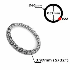 Acier Galvanisé Roulement Cage à Billes 31mm 40mm 22 Billes 5/32" Direction 1 1/8" Oversize Vélo Cycle Ville Route Vtt -Aubaines sur les pièces de vélo roulement cage a billes 31mm 40mm 22 billes 532 direction 1 18 oversize velo cycle ville route vtt 2